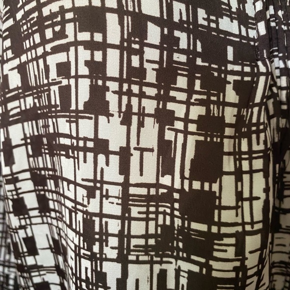 DANA BUCHMAN Romantic Getaway cattail Brown & White Blouse Top size XL - Picture 13 of 13